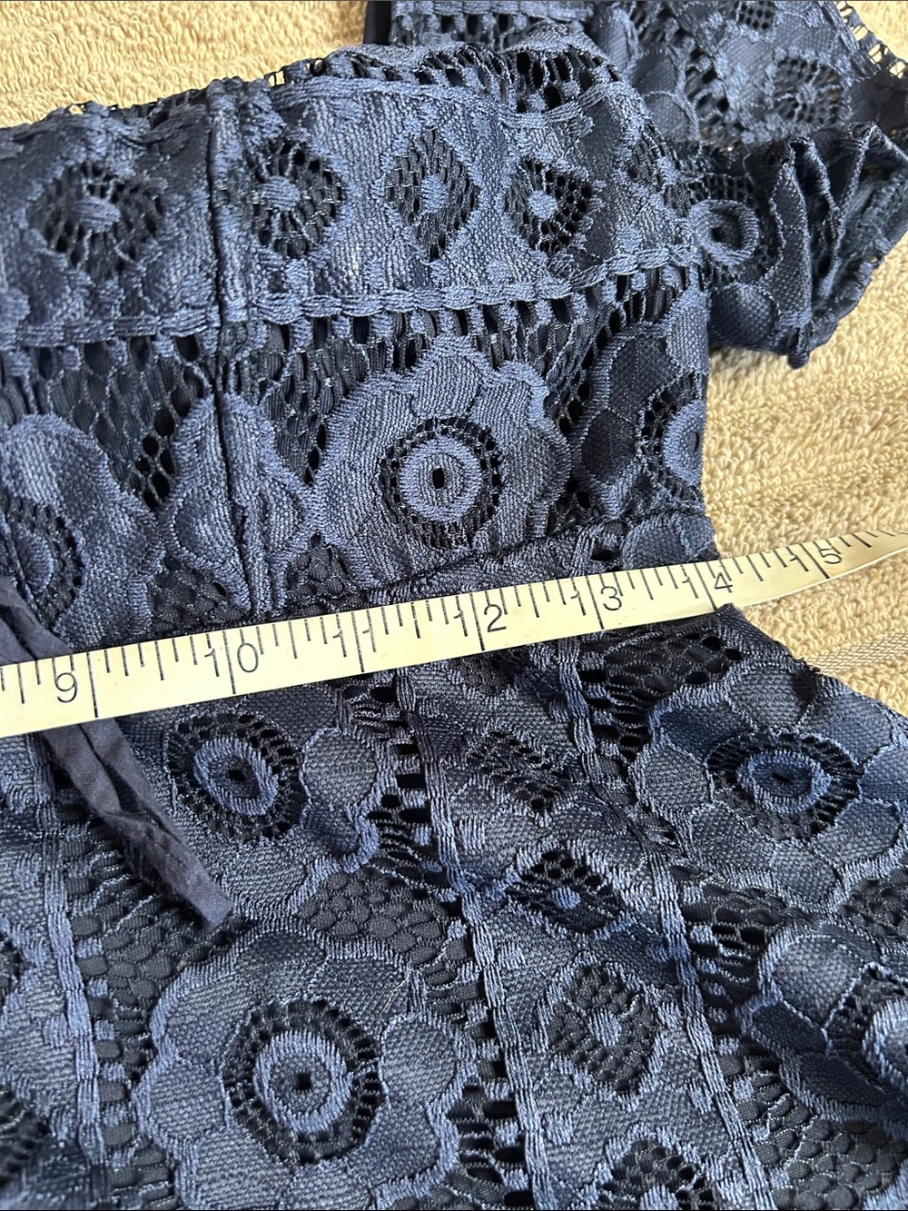 Y2K NWT Aeropostale Charcoal Navy Blue Crochet Lace-Up Mini Dress - Picture 6 of 6